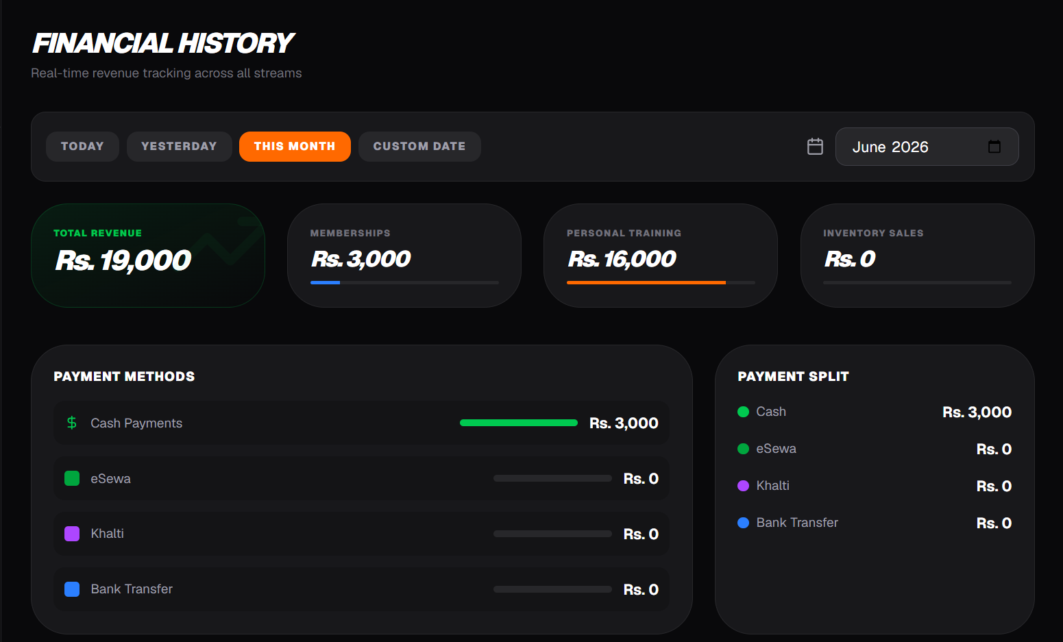 Sudridha billing and payments screenshot