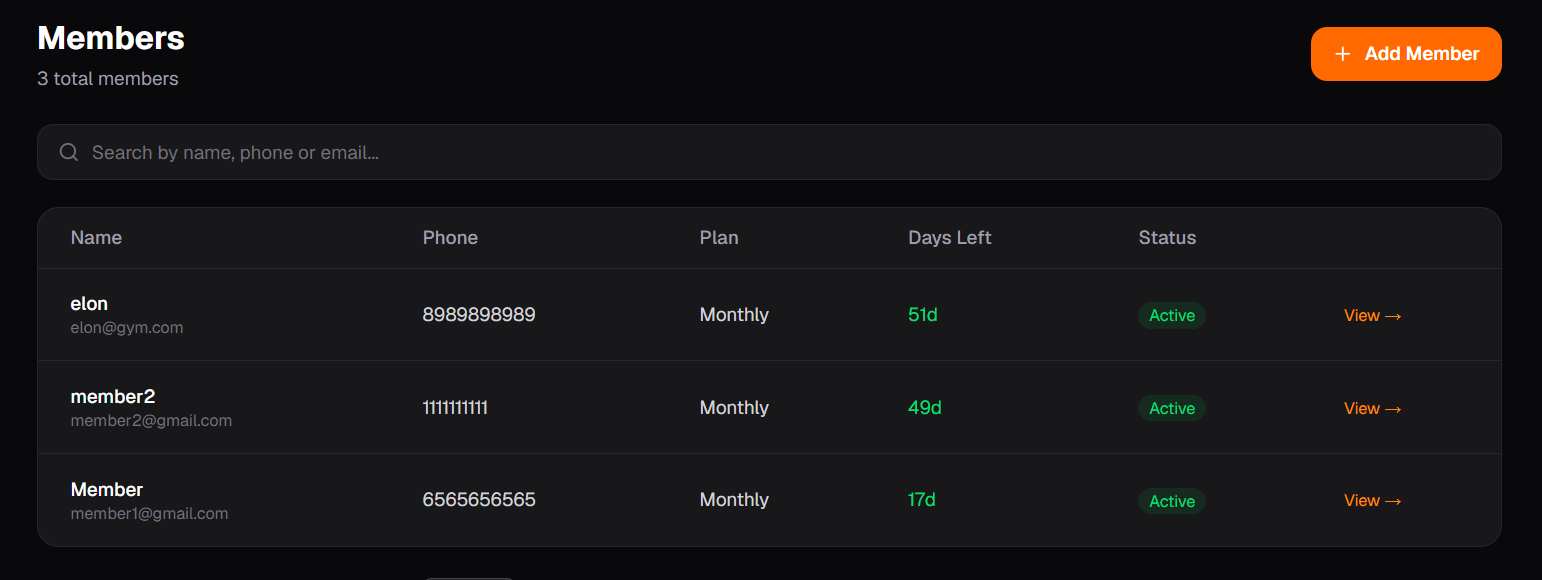 Sudridha member management screenshot