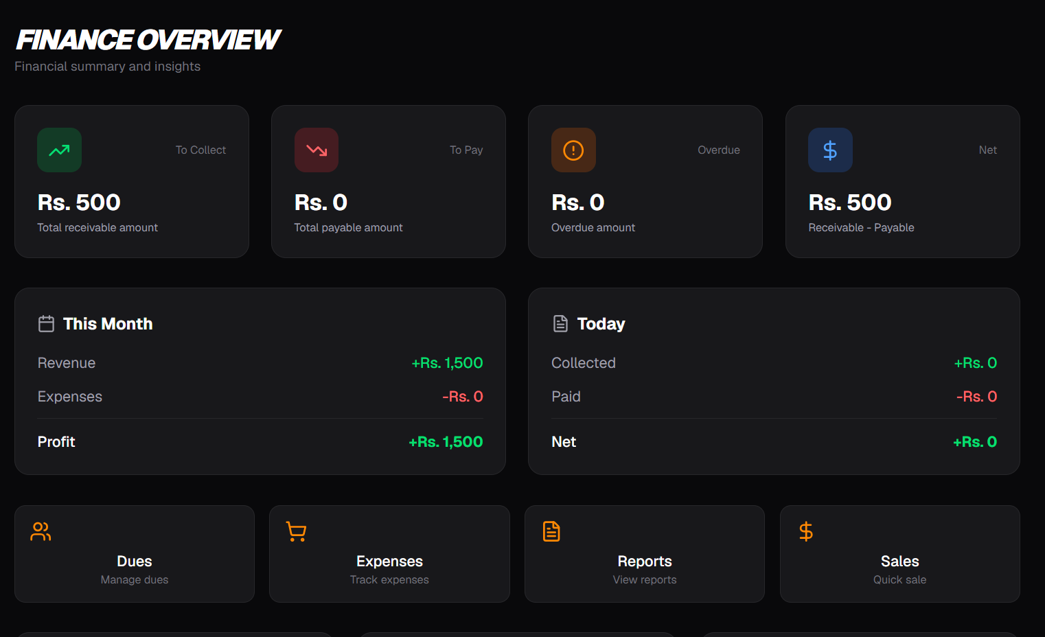 Sudridha reports dashboard screenshot